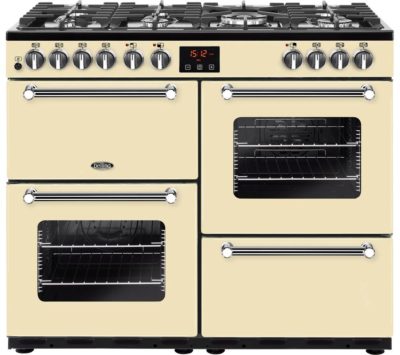 BELLING  BEL Kensington 100 DFT 100 cm Dual Fuel Range Cooker - Cream & Chrome